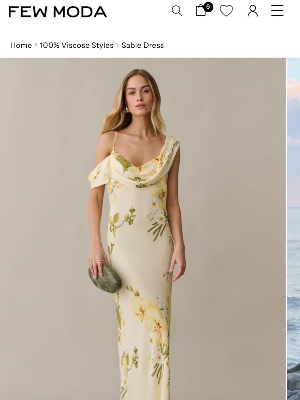 FEW MODA Cream Floral Cowl Maxi Dress